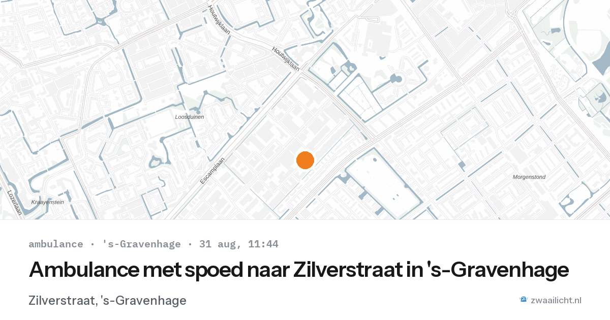 Ambulance met spoed naar Zilverstraat in 's-Gravenhage — 31 aug 2026