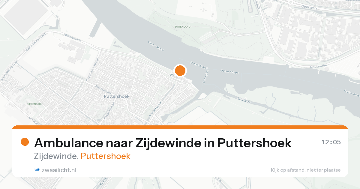 Ambulance naar Zijdewinde in Puttershoek — 25 aug 2026