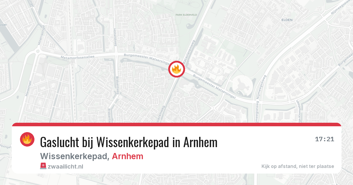 Gaslucht bij Wissenkerkepad in Arnhem — 27 mei 2026