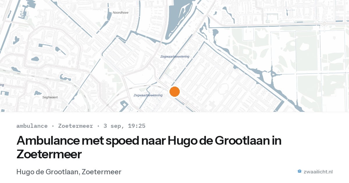Ambulance met spoed naar Hugo de Grootlaan in Zoetermeer — 3 sep 2026