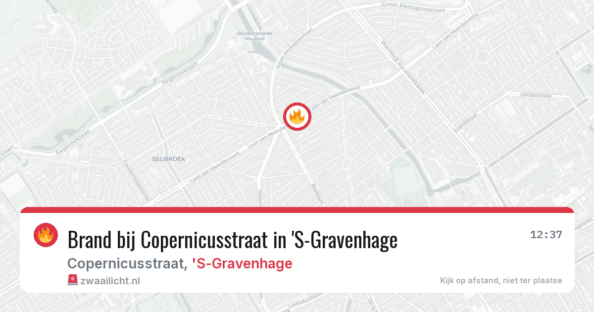 Brand bij Copernicusstraat in 'S-Gravenhage — 30 jul 2026