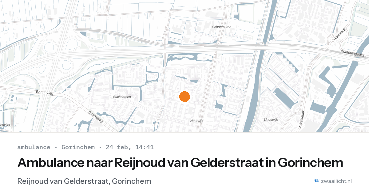 Ambulance naar Reijnoud van Gelderstraat in Gorinchem — 24 feb 2026