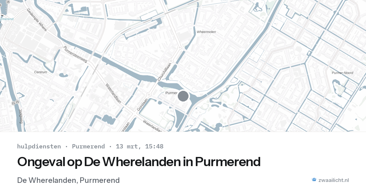 Ongeval op De Wherelanden in Purmerend — 13 mrt 2026