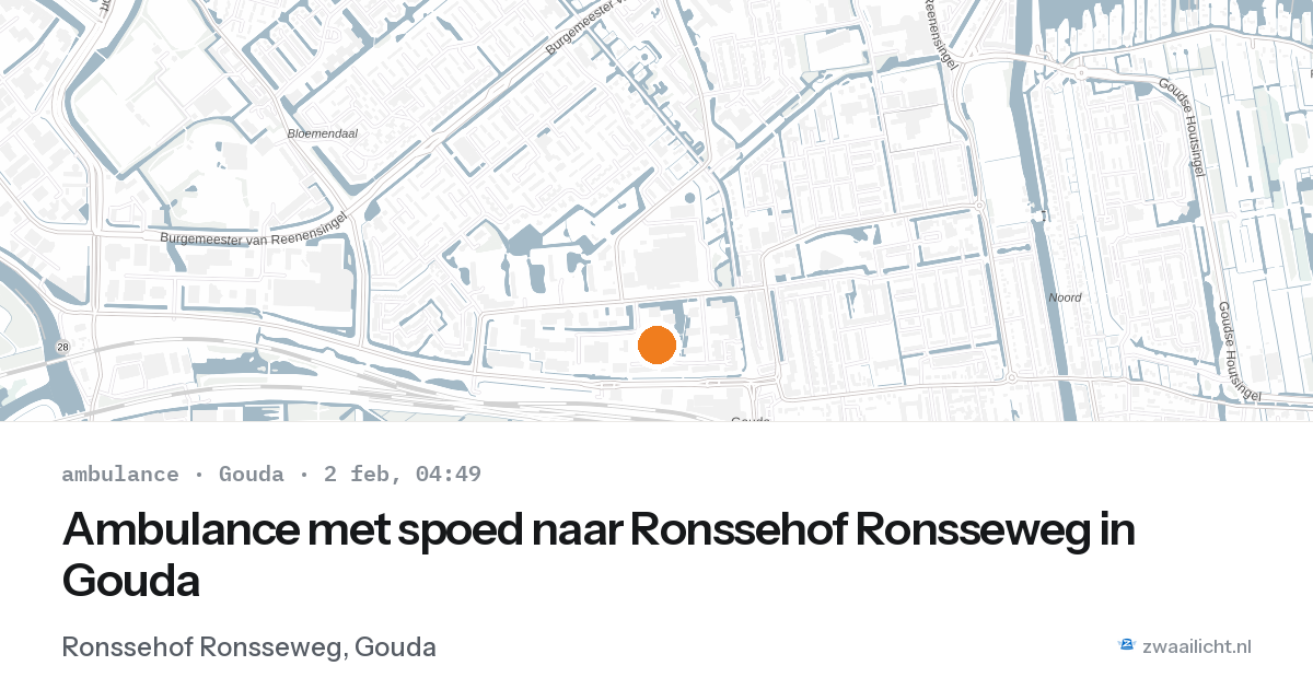 Ambulance met spoed naar Ronssehof Ronsseweg in Gouda — 2 feb 2026