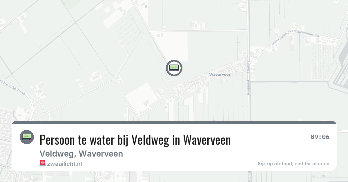Persoon te water bij Veldweg in Waverveen — 29 jan 2026