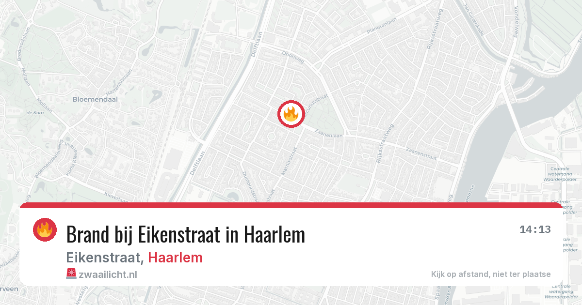Brand bij Eikenstraat in Haarlem — 16 mrt 2026