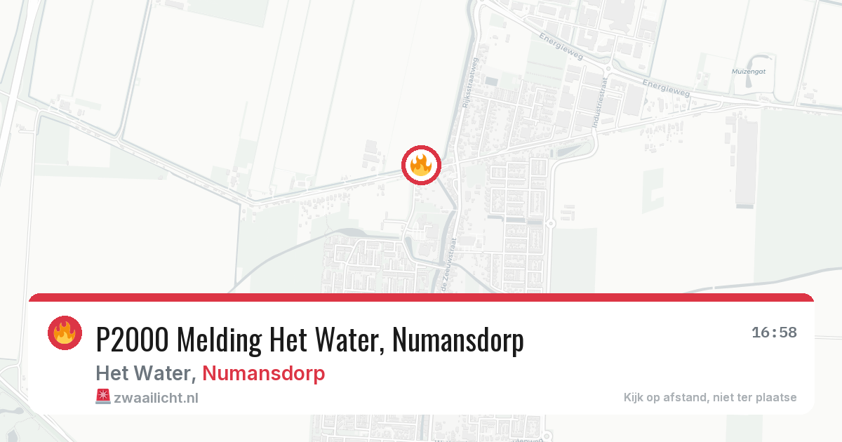 P2000 Melding Het Water, Numansdorp — 8 jul 2026