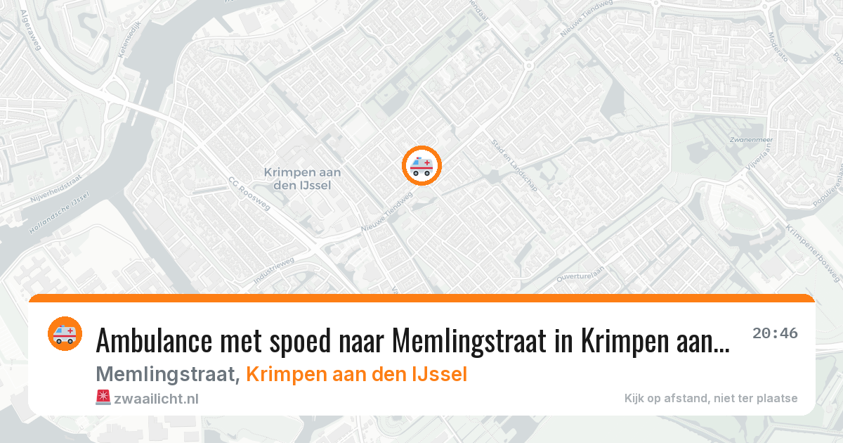 Ambulance met spoed naar Memlingstraat in Krimpen aan den IJssel — 24 mei 2026
