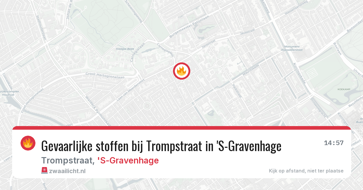 Gevaarlijke stoffen bij Trompstraat in 'S-Gravenhage — 12 jun 2026
