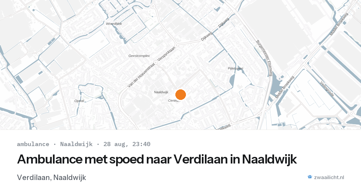 Ambulance met spoed naar Verdilaan in Naaldwijk — 28 aug 2026
