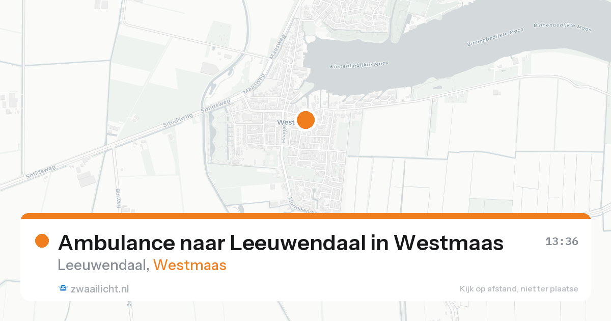 Ambulance naar Leeuwendaal in Westmaas — 23 aug 2026