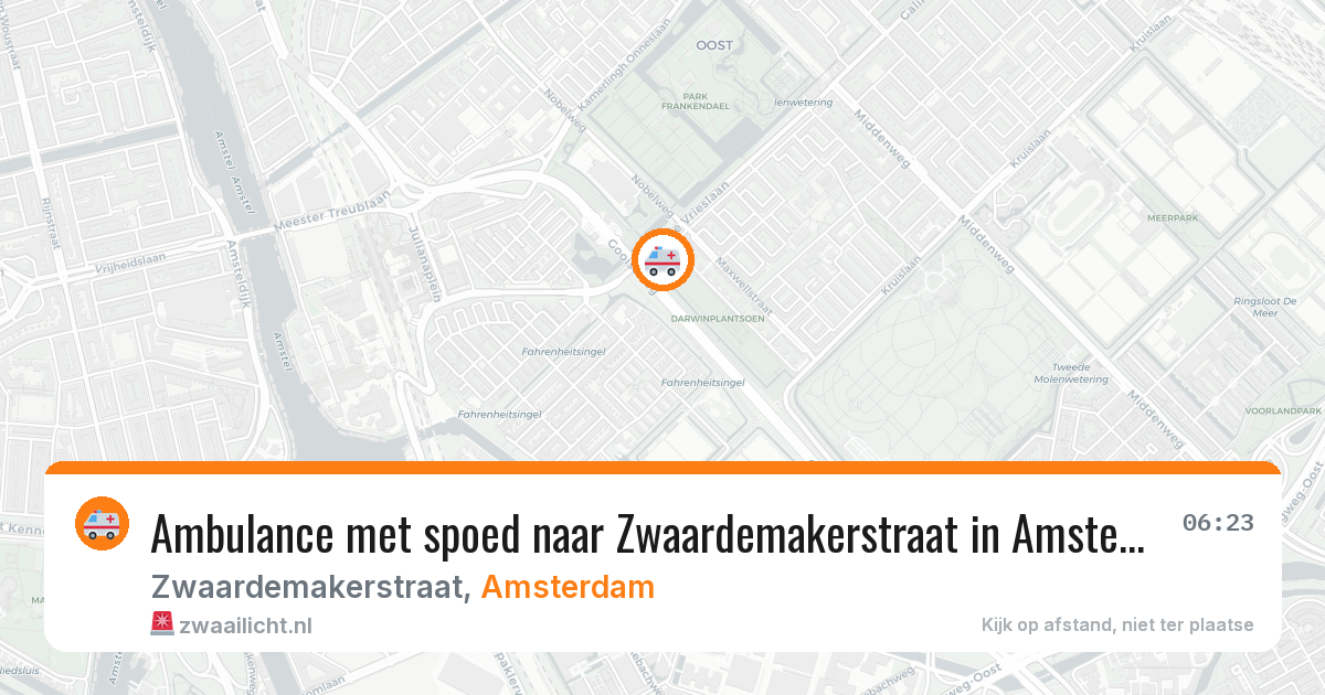 Ambulance met spoed naar Zwaardemakerstraat in Amsterdam — 11 aug 2026