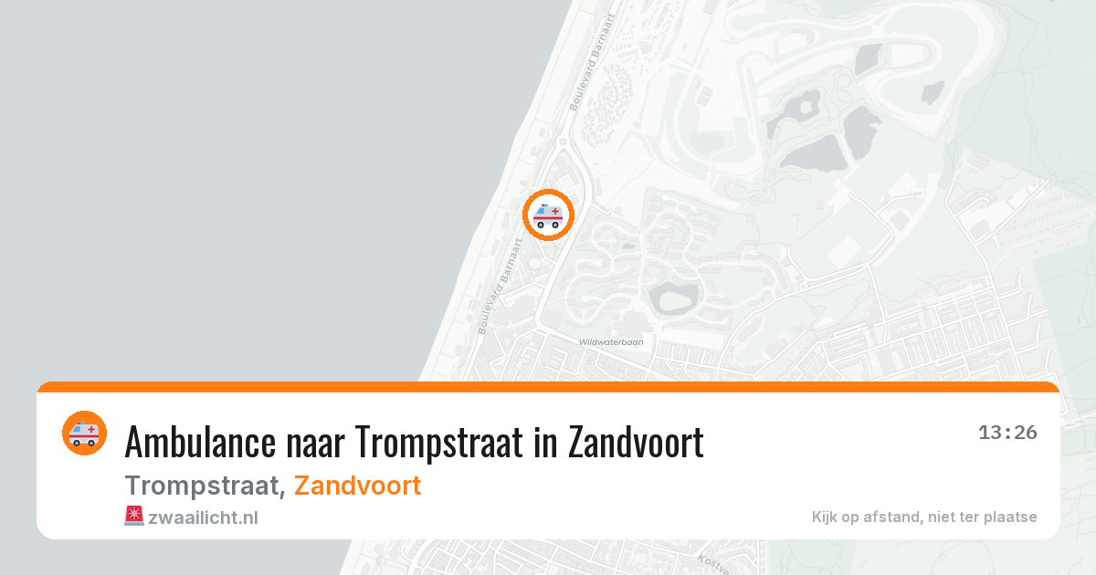 Ambulance naar Trompstraat in Zandvoort — 12 jul 2026
