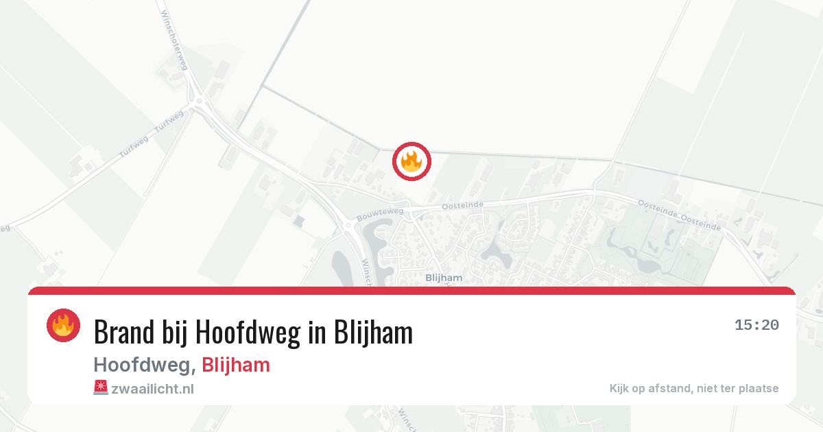 Brand bij Hoofdweg in Blijham — 22 feb 2026
