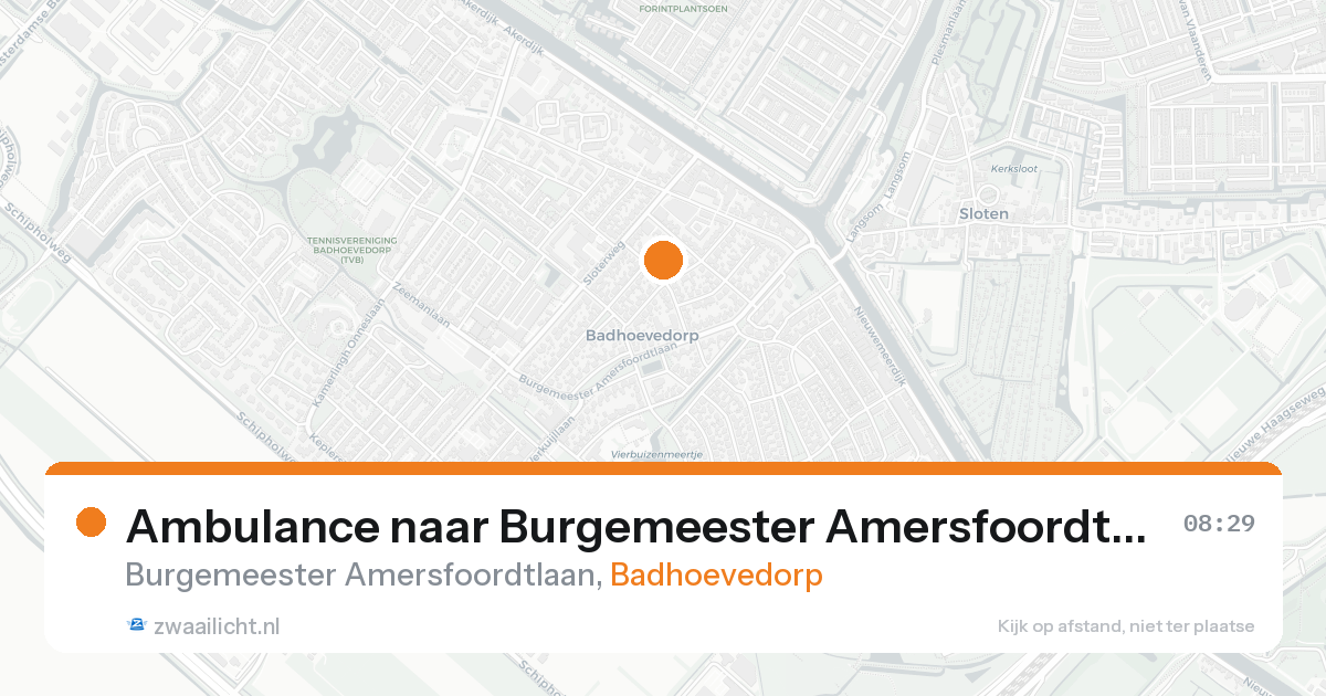 Ambulance naar Burgemeester Amersfoordtlaan in Badhoevedorp — 16 aug 2026