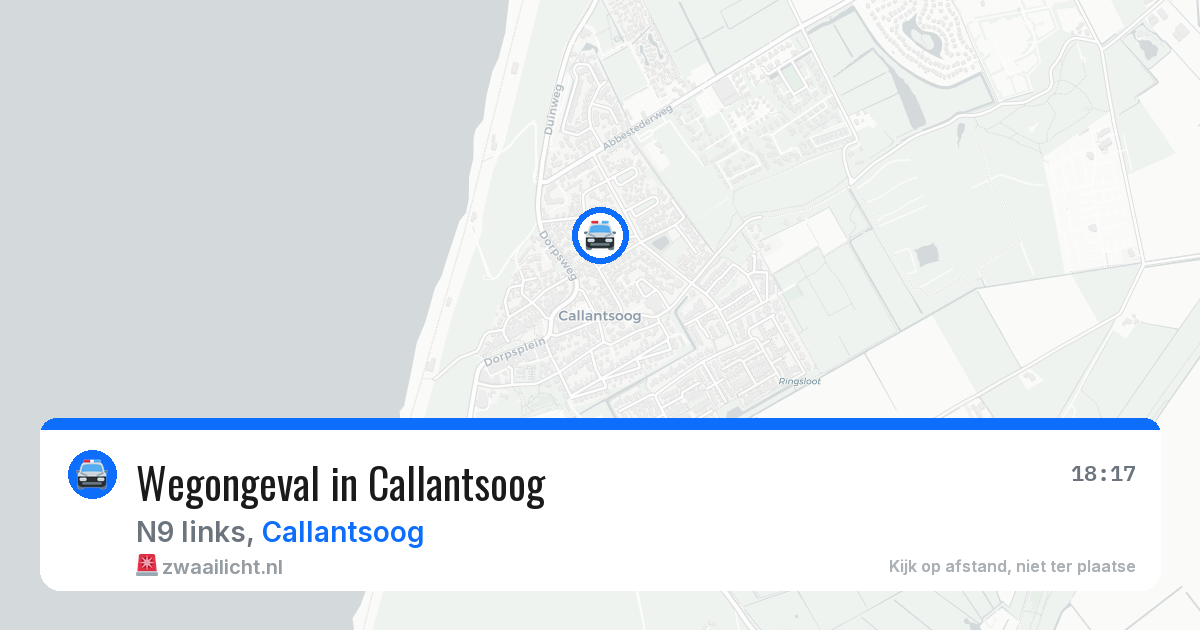 Wegongeval in Callantsoog — 9 aug 2026