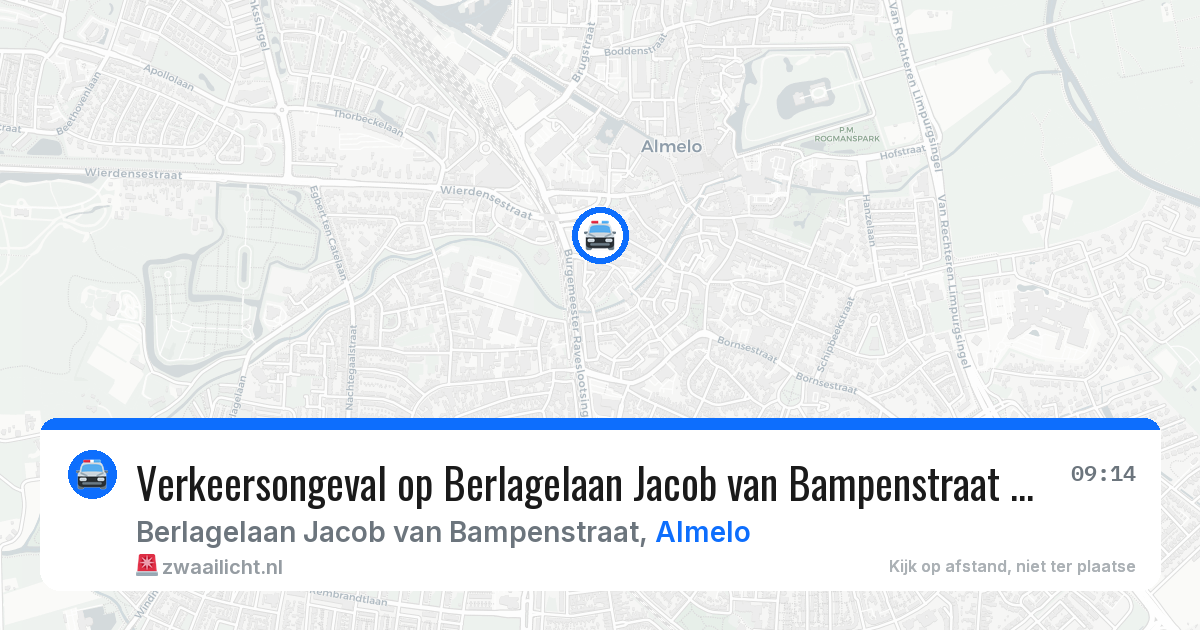Verkeersongeval op Berlagelaan Jacob van Bampenstraat in Almelo — 9 jun 2026