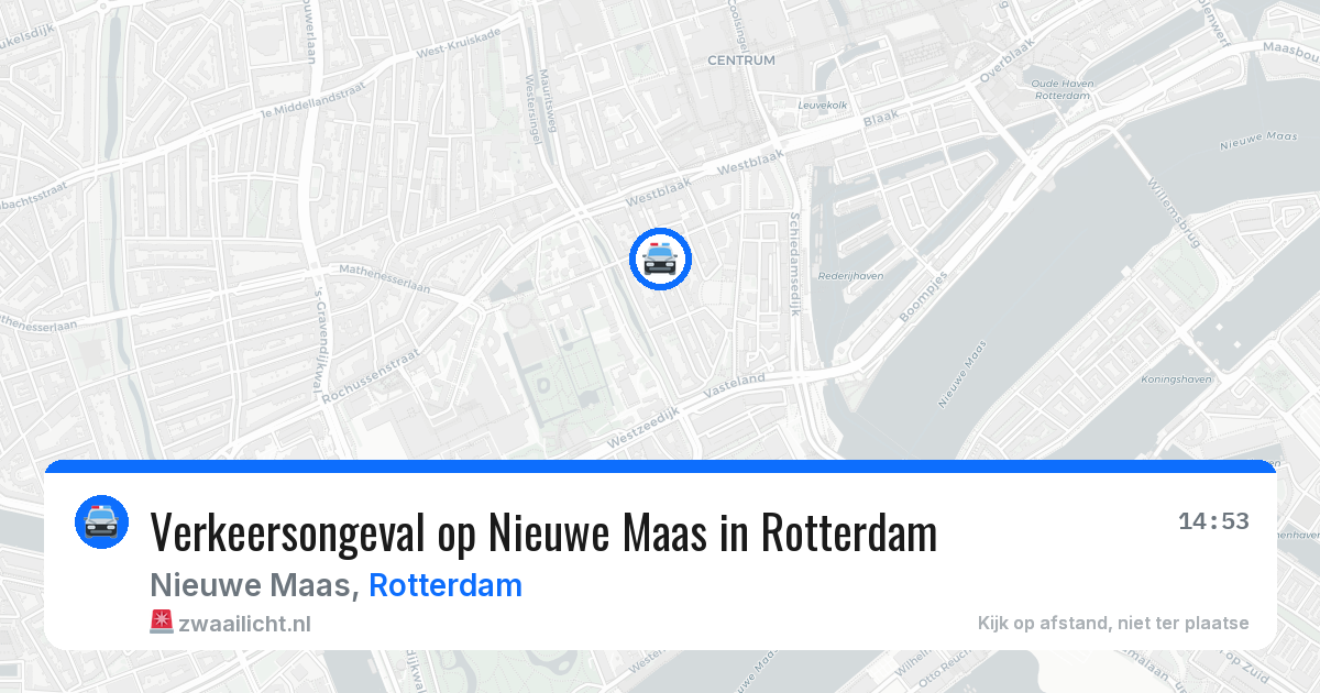 Verkeersongeval op Nieuwe Maas in Rotterdam — 14 jun 2026
