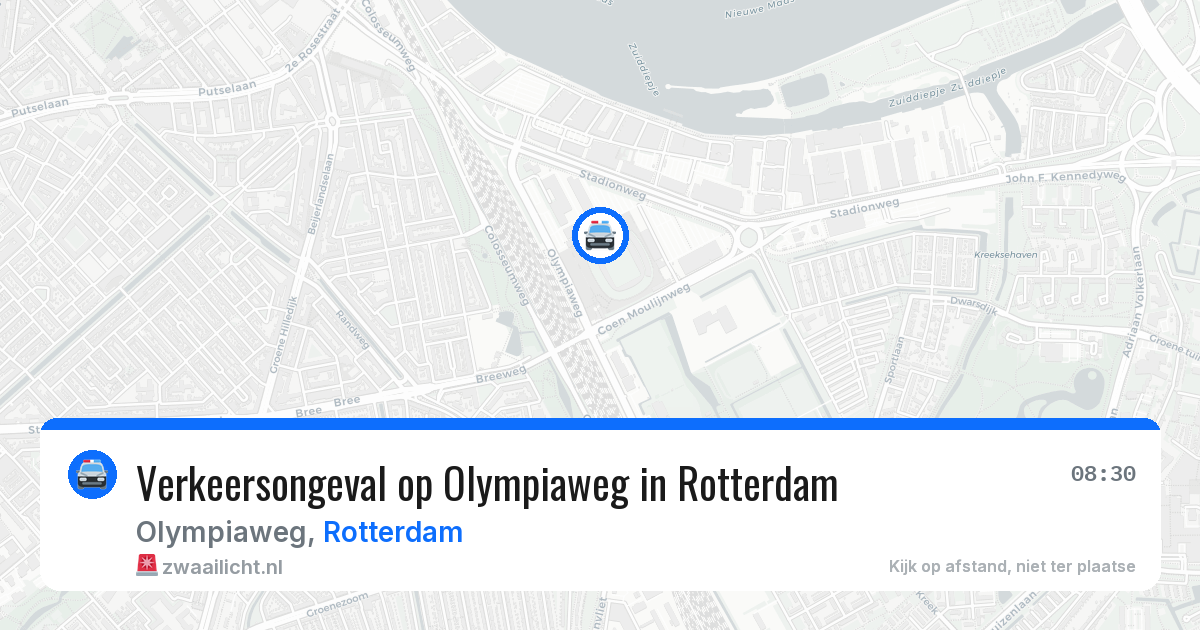 Verkeersongeval op Olympiaweg in Rotterdam — 2 apr 2026