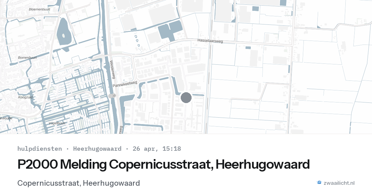 P2000 Melding Copernicusstraat, Heerhugowaard — 26 apr 2026