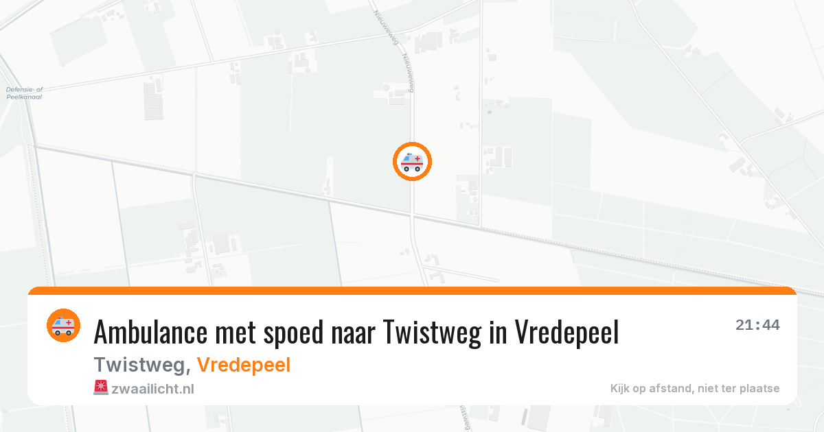 Ambulance met spoed naar Twistweg in Vredepeel — 7 aug 2026