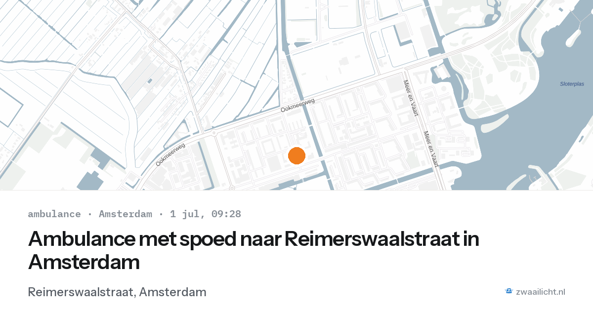 Ambulance met spoed naar Reimerswaalstraat in Amsterdam — 1 jul 2026