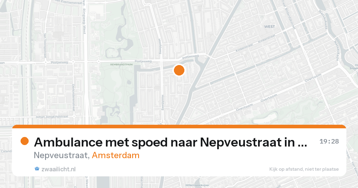 Ambulance met spoed naar Nepveustraat in Amsterdam — 25 aug 2026