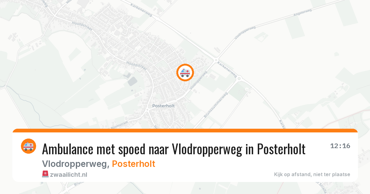 Ambulance met spoed naar Vlodropperweg in Posterholt — 26 jul 2026