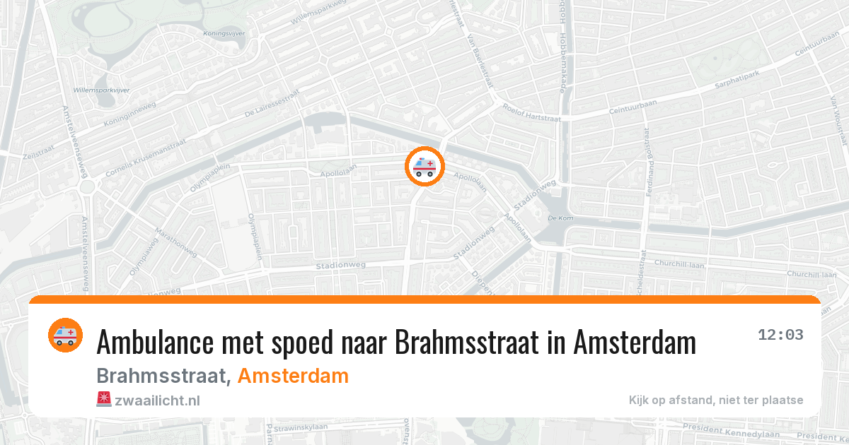 Ambulance met spoed naar Brahmsstraat in Amsterdam — 13 mrt 2026