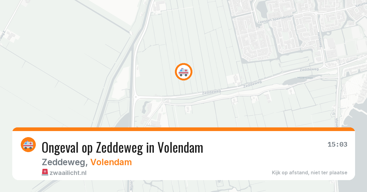 Ongeval op Zeddeweg in Volendam — 30 jun 2026