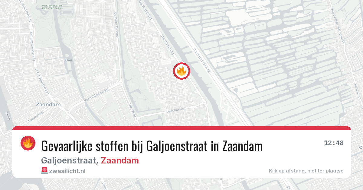 Gevaarlijke stoffen bij Galjoenstraat in Zaandam — 28 jun 2026