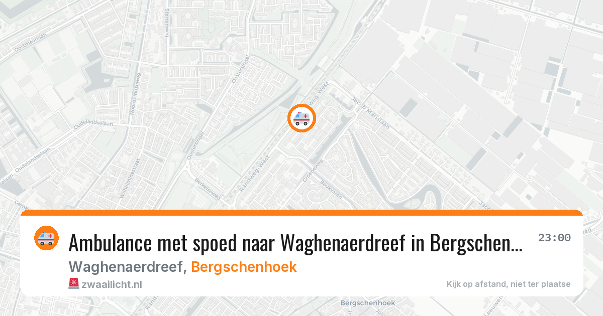 Ambulance met spoed naar Waghenaerdreef in Bergschenhoek — 1 jun 2026