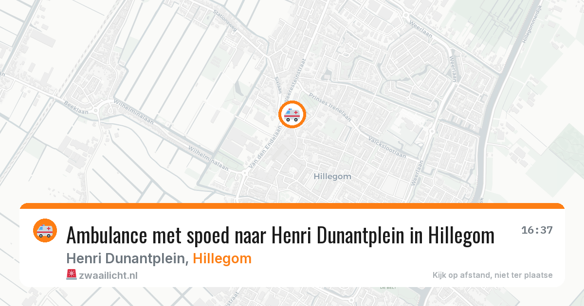 Ambulance met spoed naar Henri Dunantplein in Hillegom — 23 mrt 2026