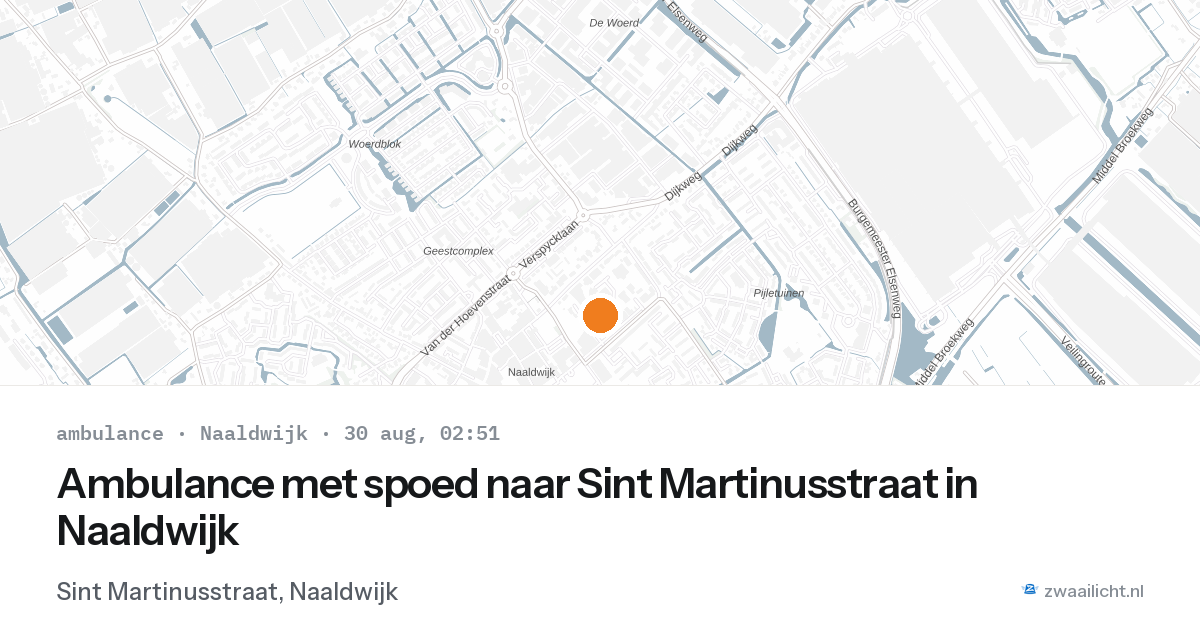 Ambulance met spoed naar Sint Martinusstraat in Naaldwijk — 30 aug 2026