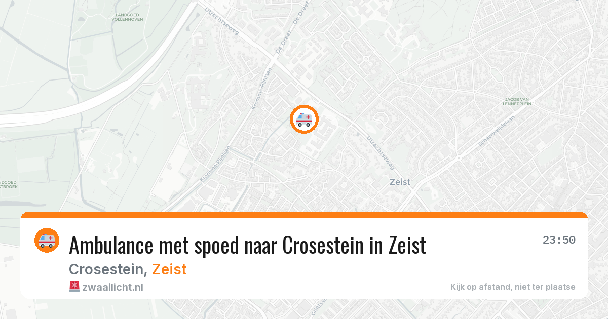 Ambulance met spoed naar Crosestein in Zeist — 27 mrt 2026