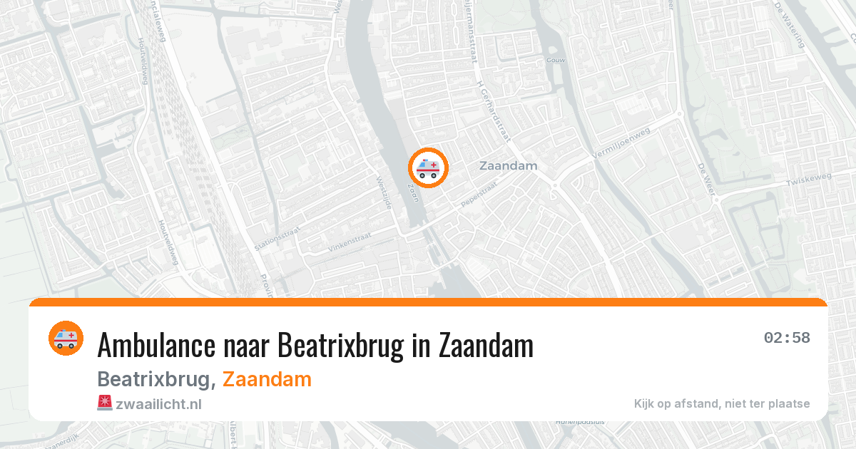 Ambulance naar Beatrixbrug in Zaandam — 27 apr 2026