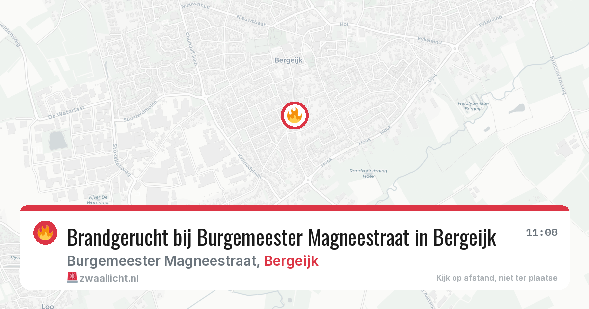 Brandgerucht bij Burgemeester Magneestraat in Bergeijk — 9 jun 2026