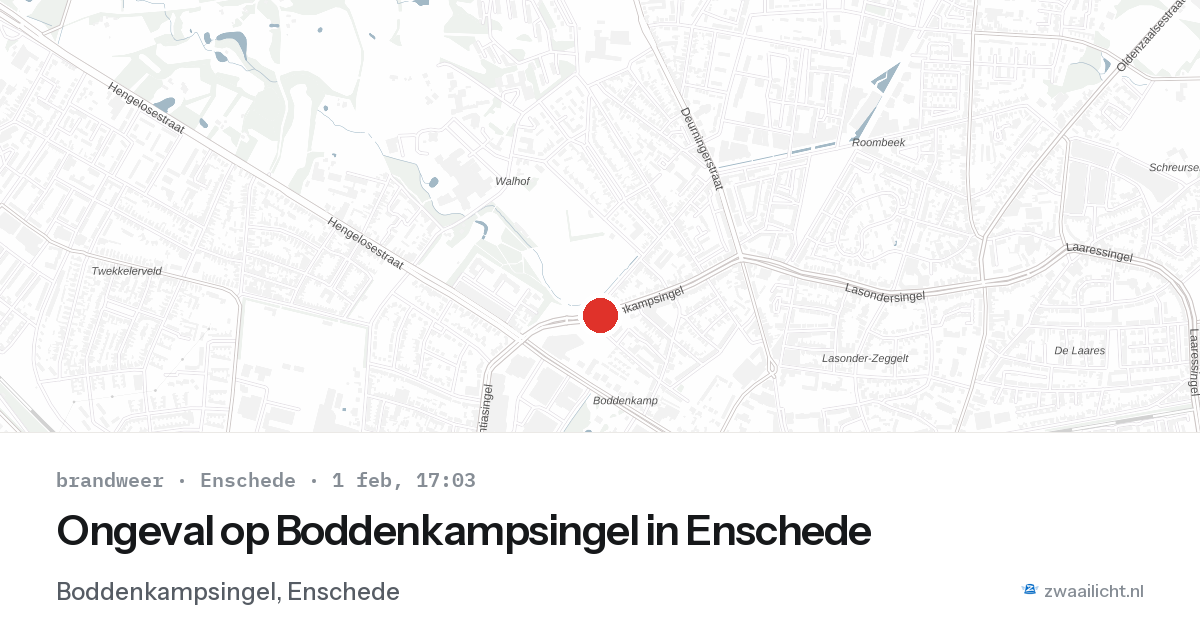 Ongeval op Boddenkampsingel in Enschede — 1 feb 2026
