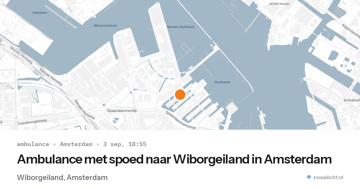 Ambulance met spoed naar Wiborgeiland in Amsterdam — 3 sep 2026