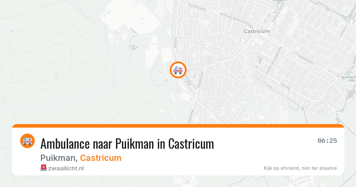 Ambulance naar Puikman in Castricum — 13 aug 2026