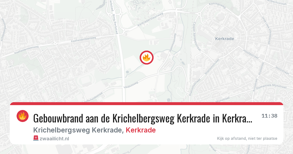Gebouwbrand aan de Krichelbergsweg Kerkrade in Kerkrade — 2 aug 2026