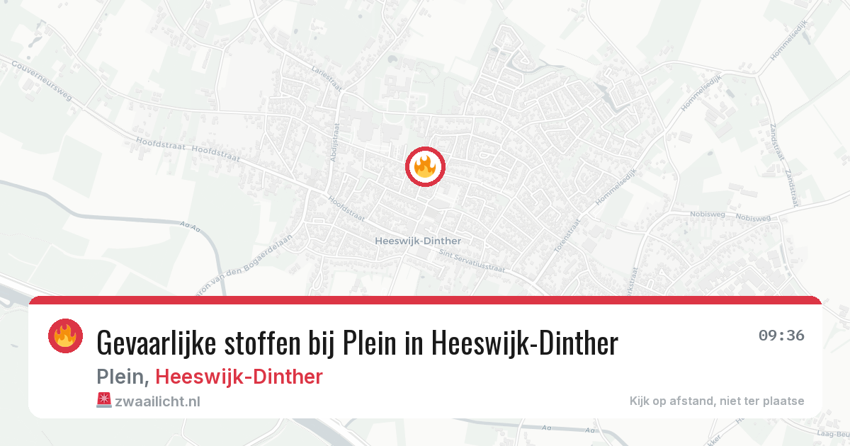 Gevaarlijke stoffen bij Plein in Heeswijk-Dinther — 27 jun 2026