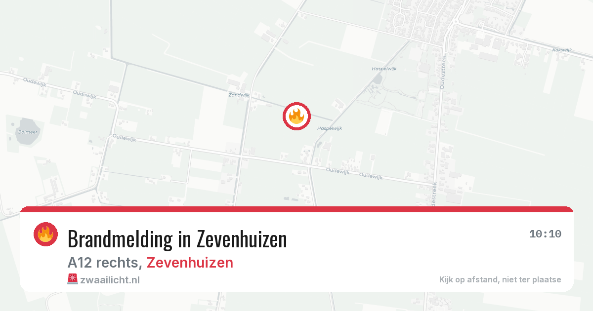 Brandmelding in Zevenhuizen — 14 aug 2026