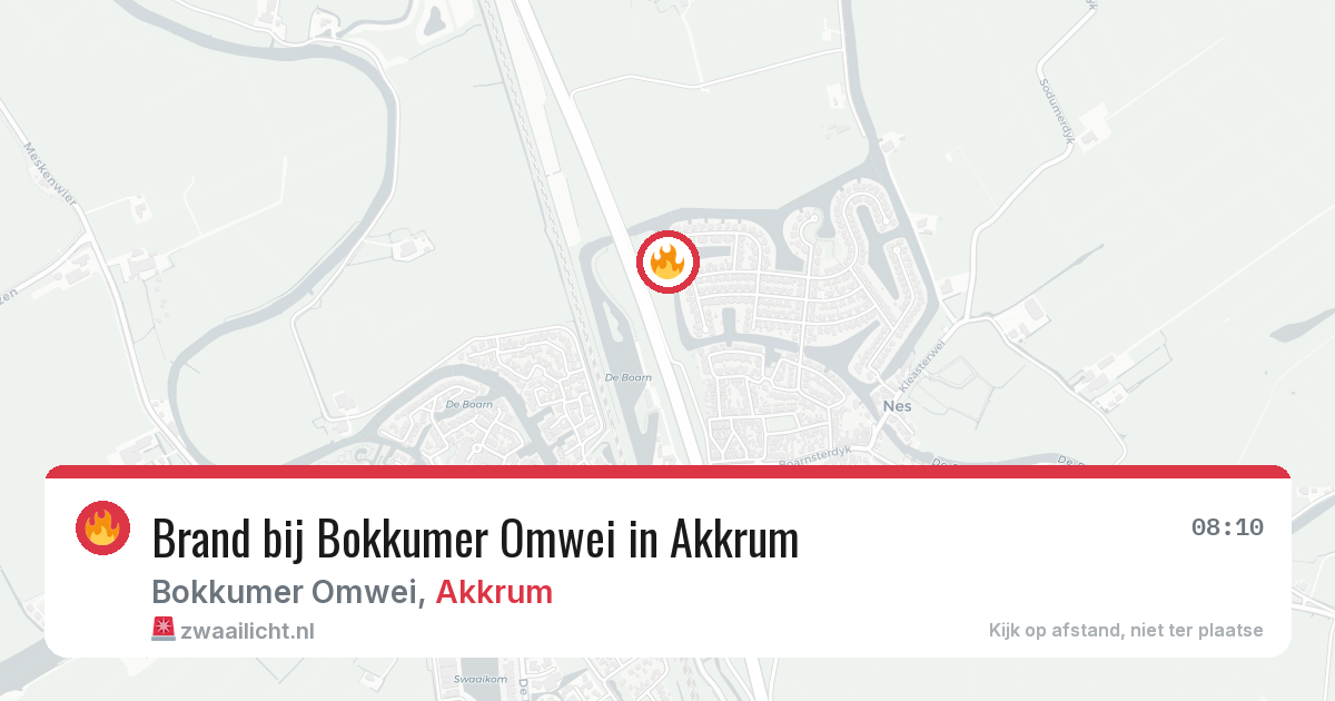 Brand bij Bokkumer Omwei in Akkrum — 20 jun 2026