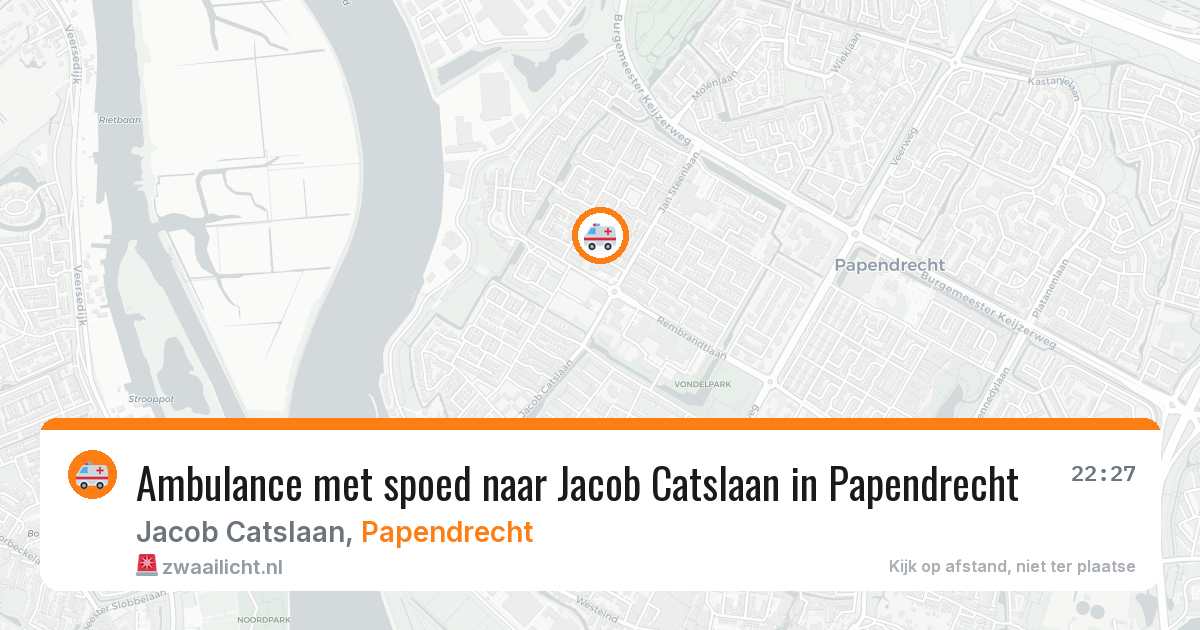 Ambulance met spoed naar Jacob Catslaan in Papendrecht — 27 apr 2026