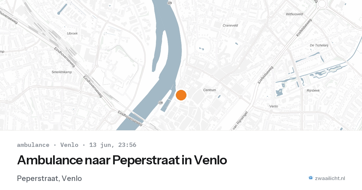 Ambulance naar Peperstraat in Venlo — 13 jun 2026