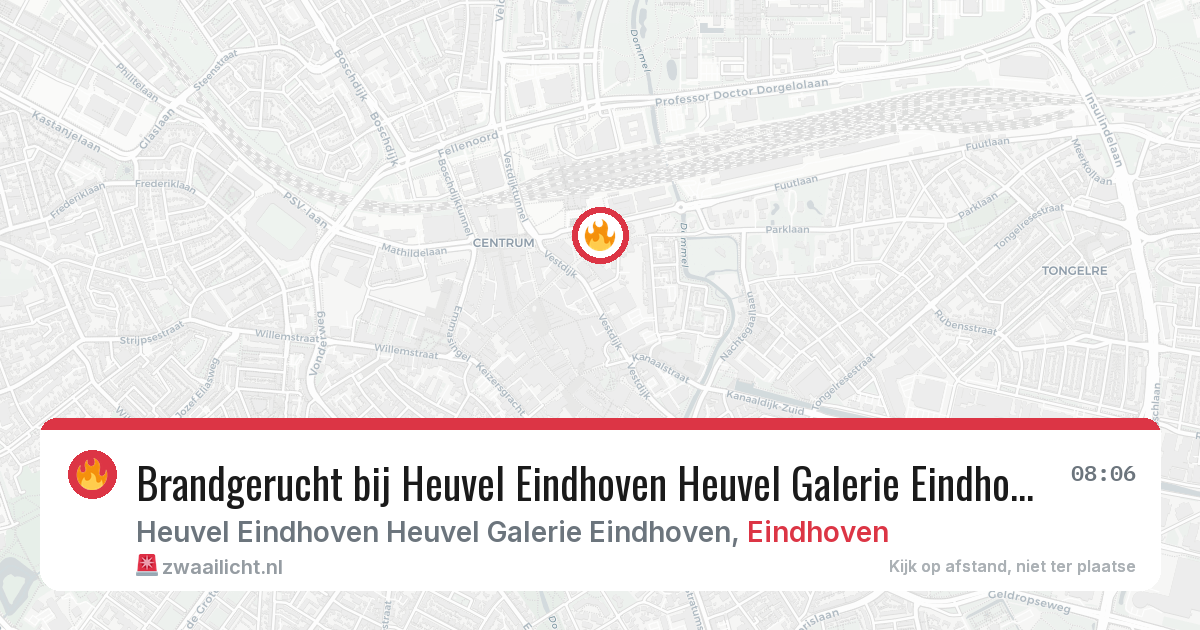 Brandgerucht bij Heuvel Eindhoven Heuvel Galerie Eindhoven in Eindhoven — 2 aug 2026