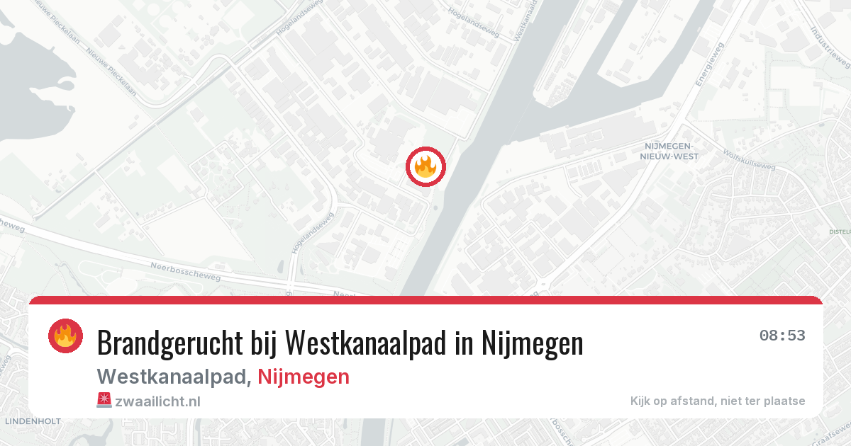 Brandgerucht bij Westkanaalpad in Nijmegen — 7 aug 2026