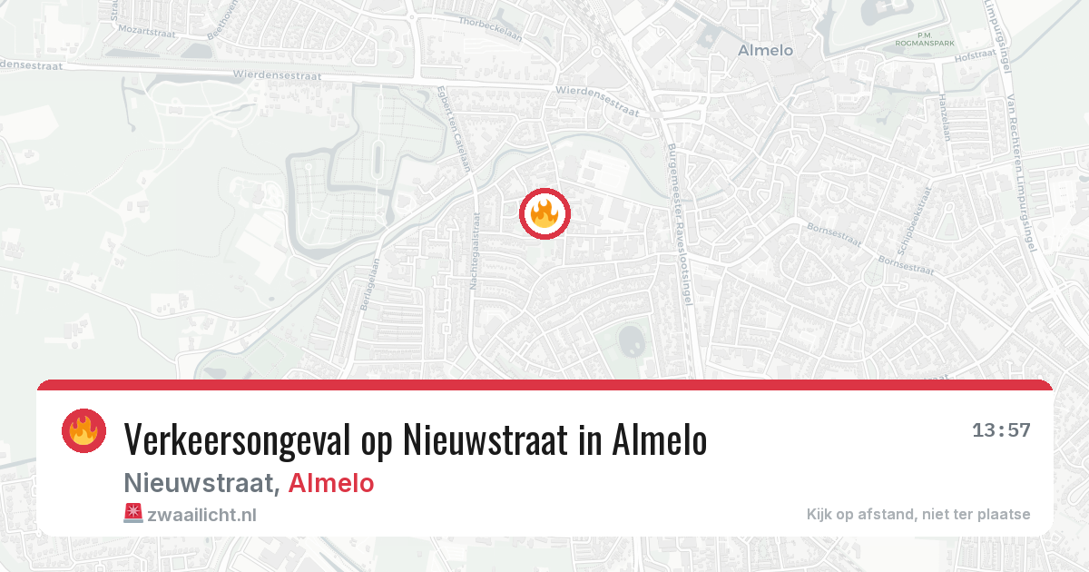 Verkeersongeval op Nieuwstraat in Almelo — 18 mrt 2026