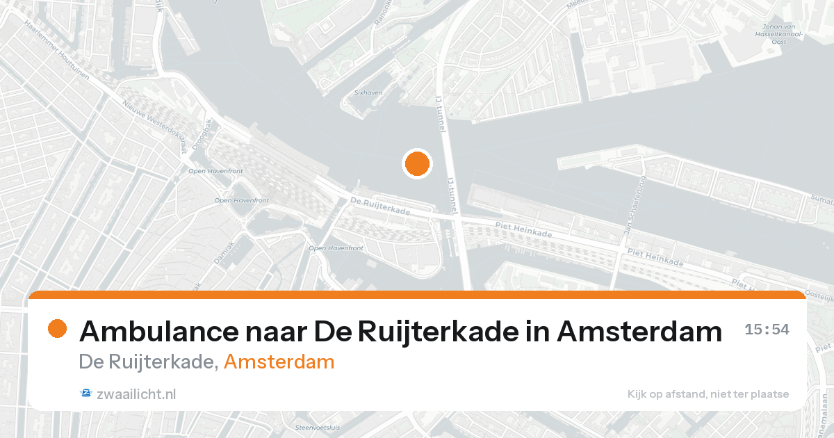 Ambulance naar De Ruijterkade in Amsterdam — 9 jun 2026
